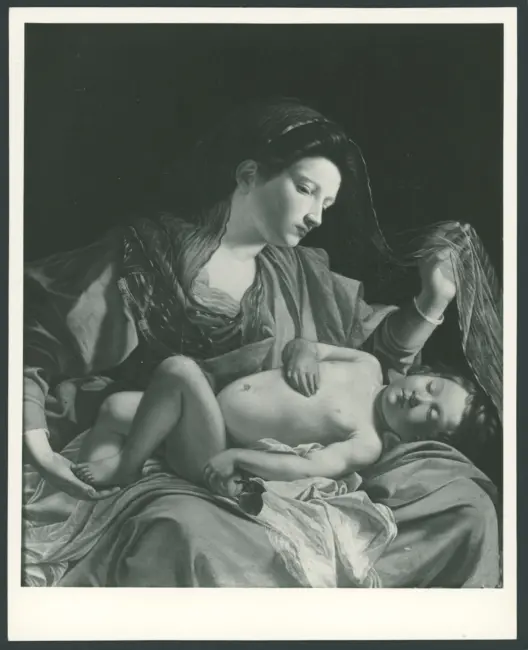 Madonna in adorazione del Bambino dormiente