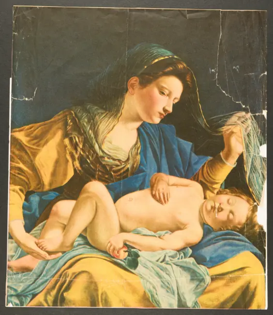 Madonna in adorazione del Bambino dormiente
