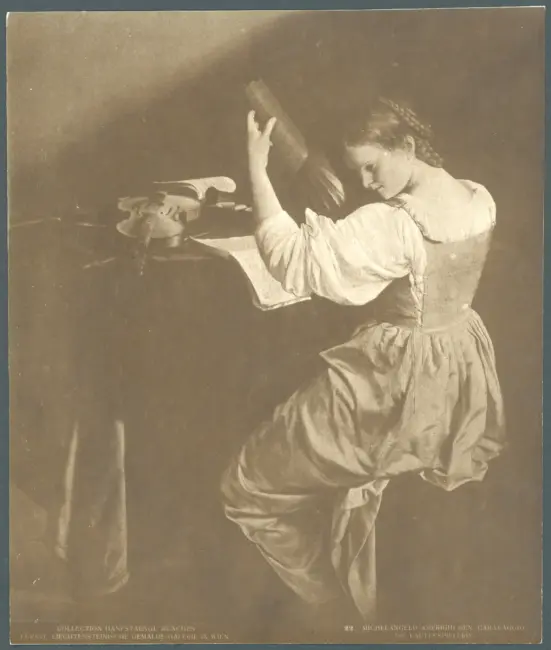 Fürstl. Liechtensteinische Gemälde-Galerie in Wien. Michelangelo Amerighi gen. Caravaggio. Die Lautenspielerin