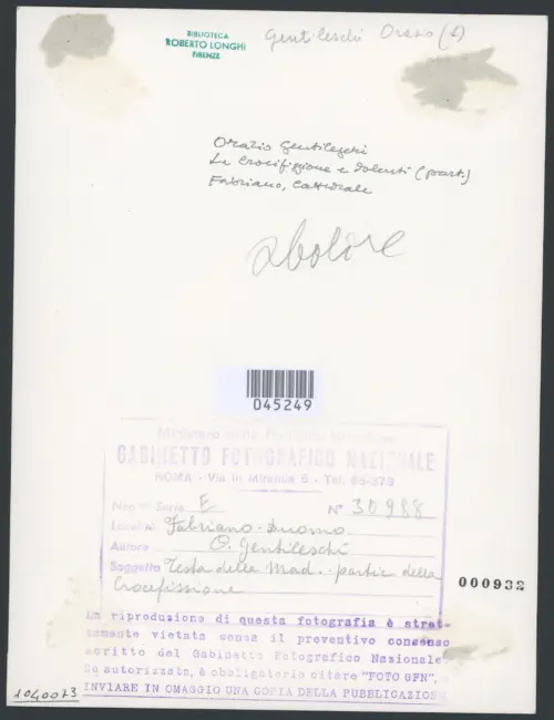 Fabriano - Duomo. O. Gentileschi. Testa della Mad. partic. della Crocifissione