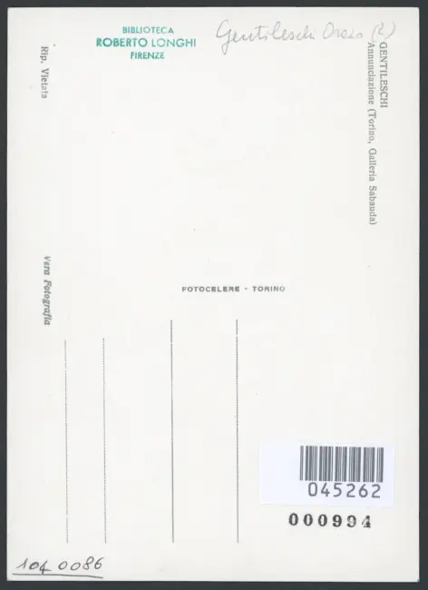 Gentileschi. Annunciazione (Torino, Galleria Sabauda)