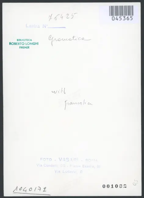 Gramatica Antiveduto  - sec. XVII - Figura femminile con libro