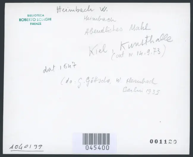 Heimbach Wolfgang - sec. XVII - Cena serale