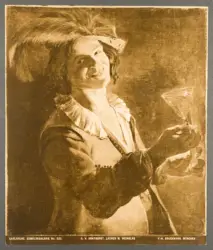 Karlshure, Gemäldegalerie. No. 223. G. V. Honthorst, Lacher M. Weinglas