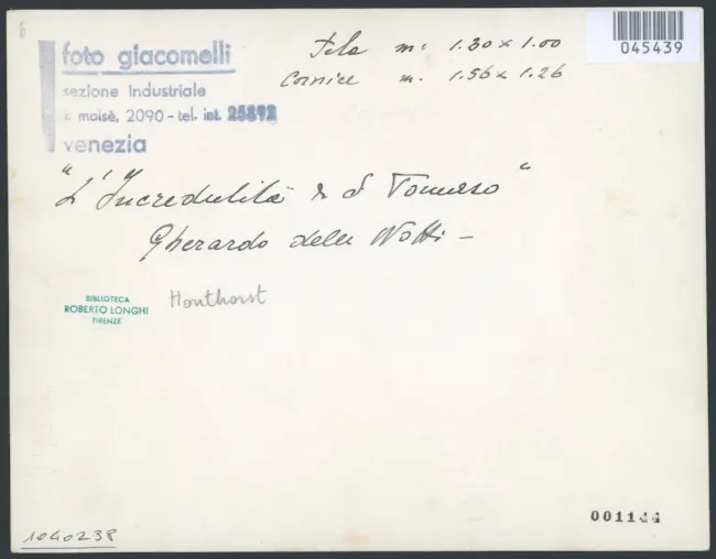 Honthorst Gerrit van (Gherardo delle Notti) - sec. XVII - Incredulità di san Tommaso