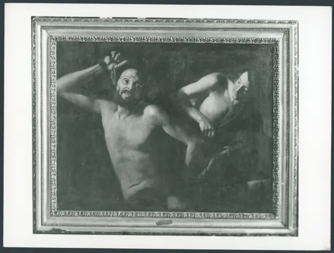 Scena mitologica con satiro