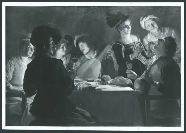 Banchetto con suonatore di liuto