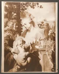 Sacra Famiglia con santa Elisabetta, san Giovannino e un gatto
