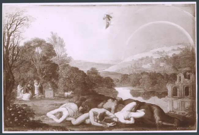 König Johann - sec. XVII - Sacrificio di Noè dopo il diluvio