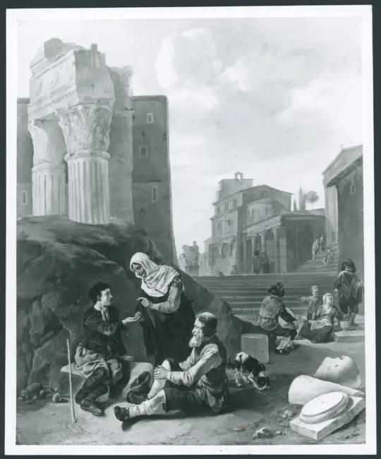 Mendicanti tra le rovine