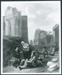 Miel, Jan; Helmbreker, Dirk; Laer Pieter van (Bamboccio) (?) - sec. XVII - Mendicanti tra le rovine