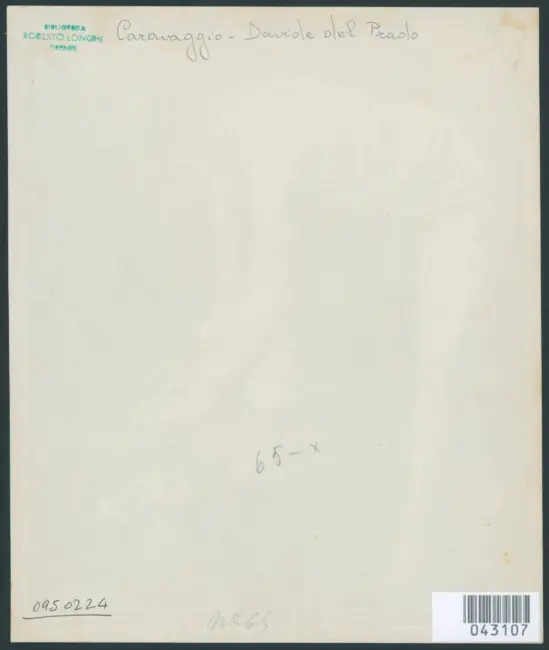 Merisi Michelangelo (Caravaggio) - sec. XVI - David lega la testa di Golia