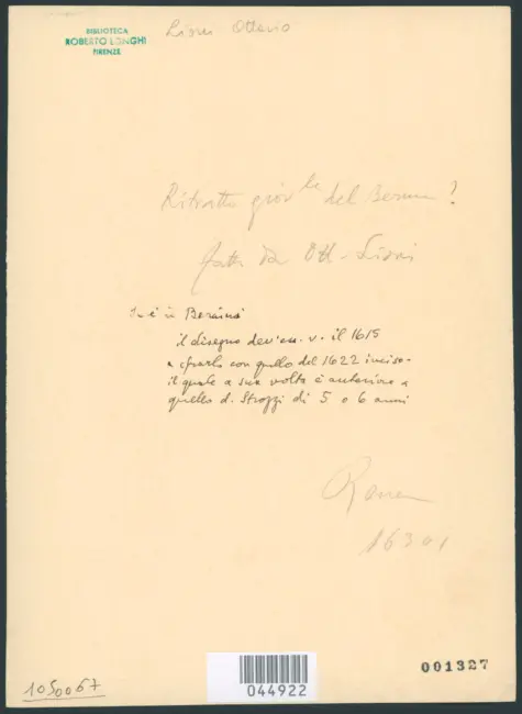 Leoni Ottavio - sec. XVII - Ritratto di Gian Lorenzo Bernini giovane