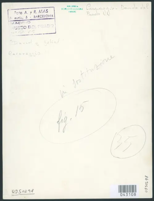 "David y Golizt". Caravaggio