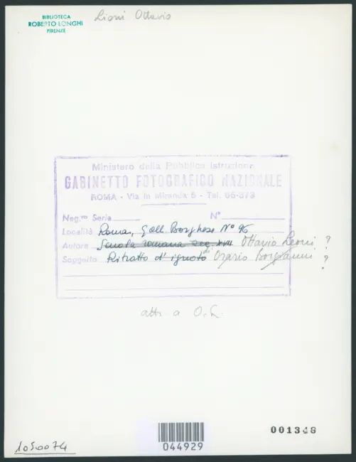 Roma, Gall. Borghese. Scuola romana sec. XVII. Ritratto d'ignoto