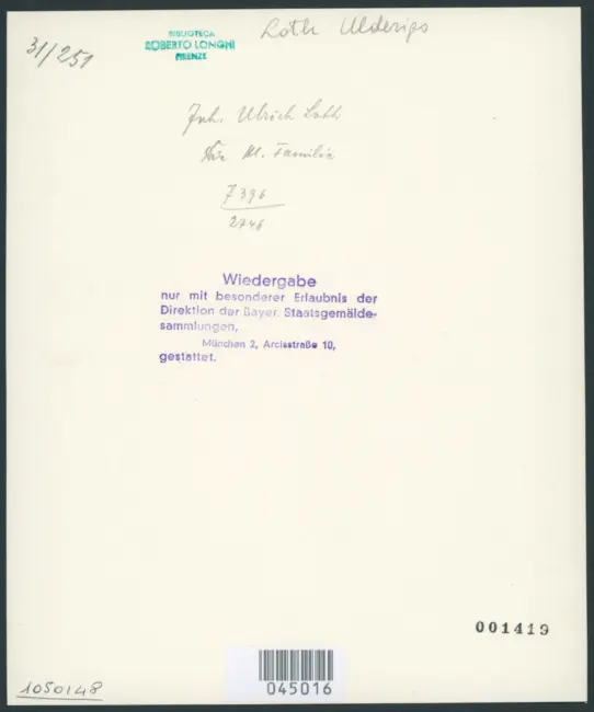 Joh. Ulrich Loth. Die Hl. Familie