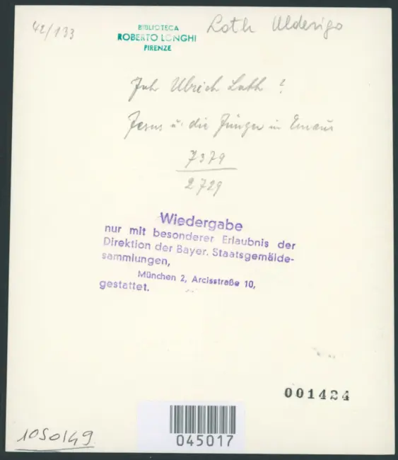 Joh. Ulrich Loth: Jesus in die Jungen in Emaus