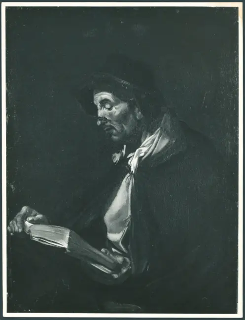 Maestro del Giudizio di Salomone (?) - sec. XVII - Figura maschile che legge