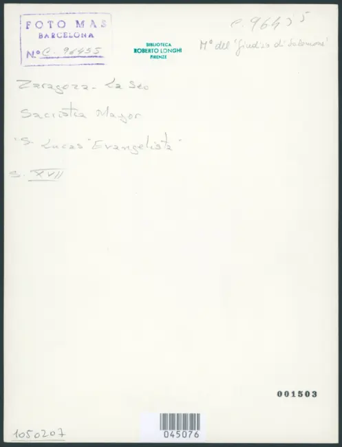 Zaragozza - La Seo. Sacristia Mayor. "S. Lucas "Evangelista". s. XVII