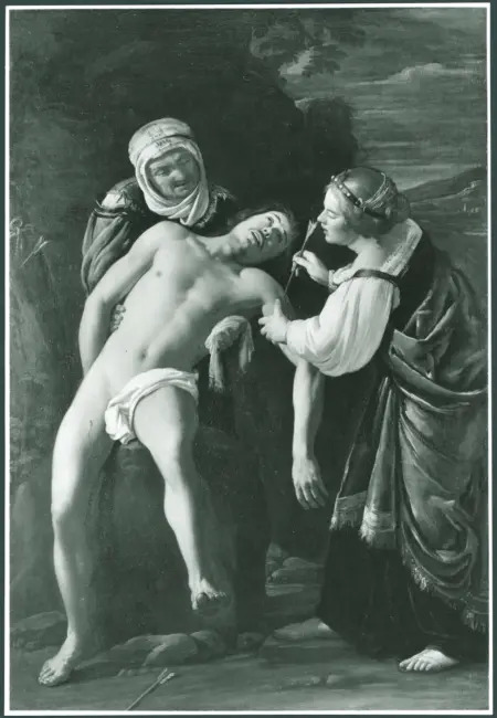 Maestro del Loth di Zurigo - sec. XVII - San Sebastiano curato da Irene