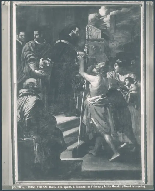 Firenze. Chiesa di S. Spirito. S. Tommaso da Villanova; Rutilio Manetti