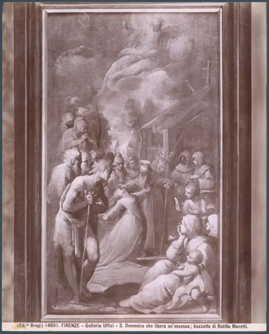 Firenze - Galleria Uffizi - S. Domenico che libera un'ossessa ; bozzetto di Rutilio Manetti.