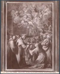Santo frate che compie un miracolo