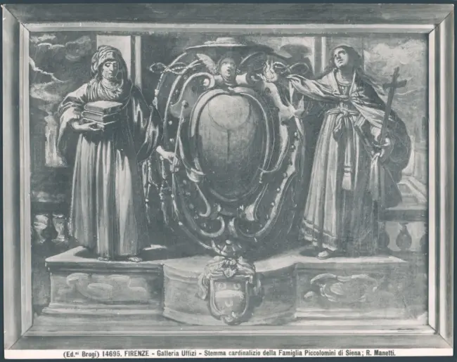 Firenze - Galleria Uffizi - Stemma cardinalizio della Famiglia Piccolomini di Siena ; R. Manetti.