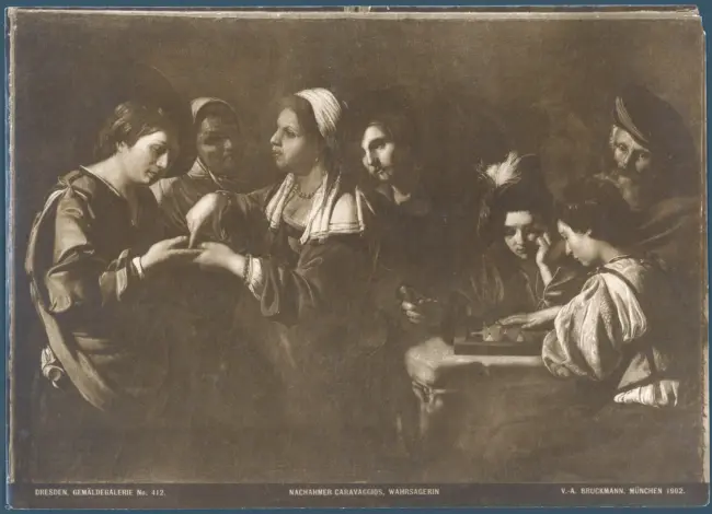 Dresden, Gemäldegalerie No. 412. Nachamer Caravaggios, Wahrsagerin