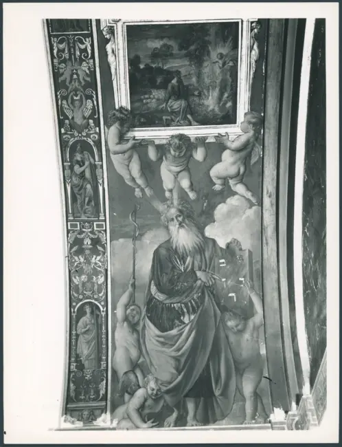 Decorazione murale del sottocoro: Gloria angelica; Mosè; Aronne