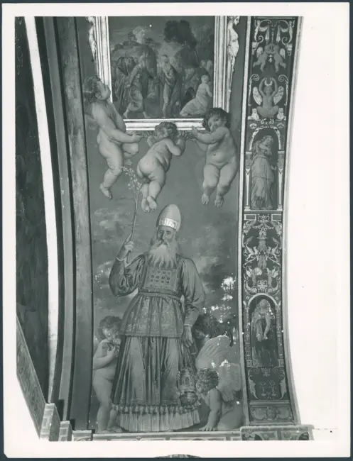 Decorazione murale del sottocoro: Gloria angelica; Mosè; Aronne
