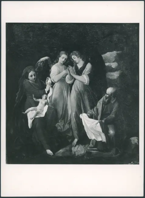 Sacra Famiglia con angeli adoranti
