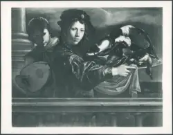 Suonatrice di liuto e giovane con selvaggina