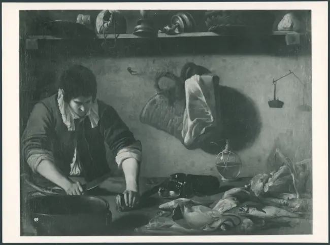 Interno di cucina con cuoco