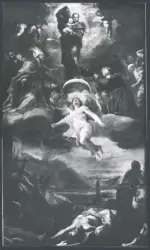 Preti Mattia (Cavalier Calabrese) - sec. XVII - La Madonna, san Gennaro, santa Rosalia e san Francesco Saverio intercedono per la protezione di Napoli durante la peste