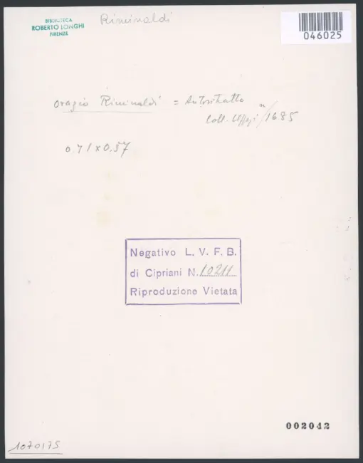 Riminaldi Orazio - sec. XVII - Autoritratto