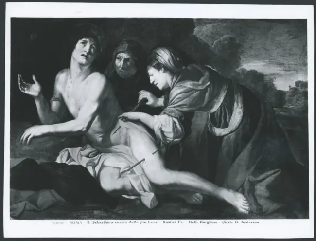 Roma - S. Sebastiano curato dalla pia Irene - Rustici Fr. - Gall. Borghese