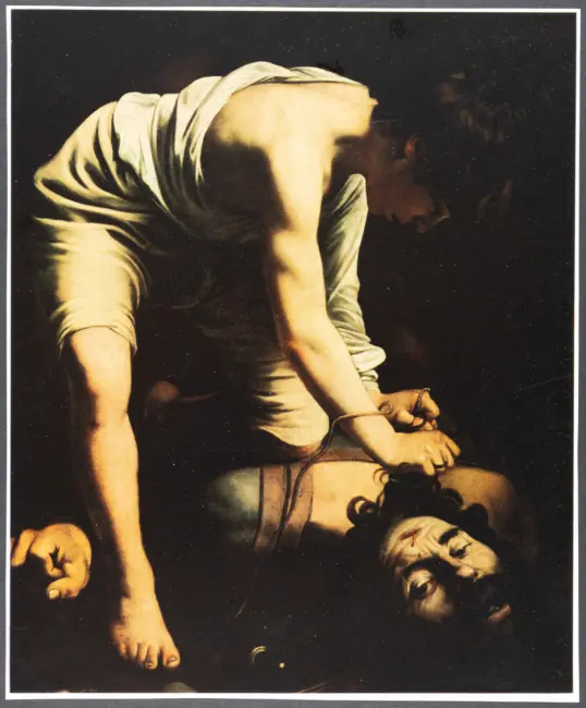 David lega la testa di Golia