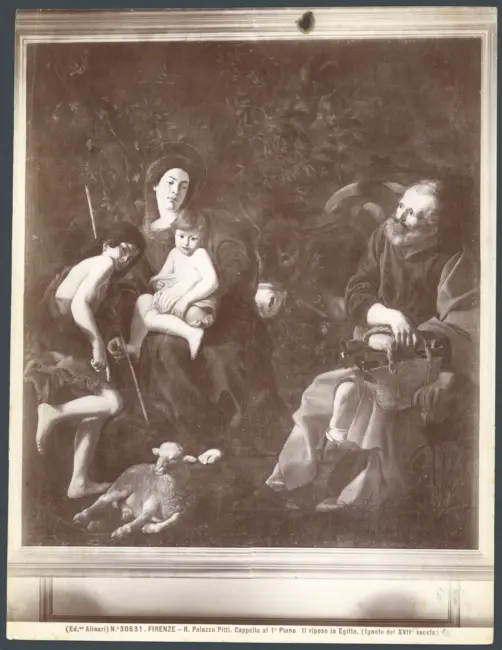 Firenze - R. Palazzo Pitti. Cappella al 1° Piano - Il riposo in Egitto. (Ignoto del XVII° secolo)