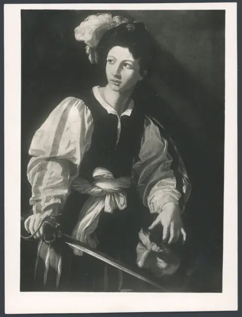 Anonimo caravaggesco; Cavarozzi Bartolomeo (cerchia) - sec. XVII - David con la testa di Golia