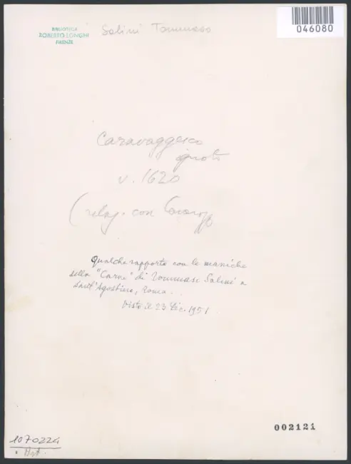 Anonimo caravaggesco; Cavarozzi Bartolomeo (cerchia) - sec. XVII - David con la testa di Golia