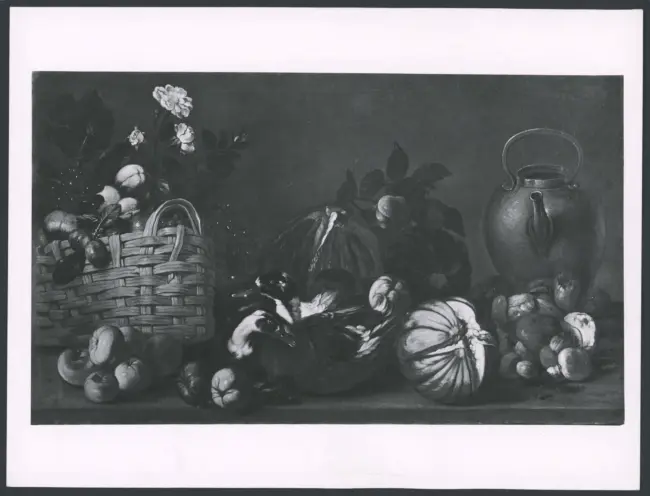 Salini Tommaso (Mao Salini) - sec. XVI/ XVII - Natura morta con fiori, frutta e due anatre