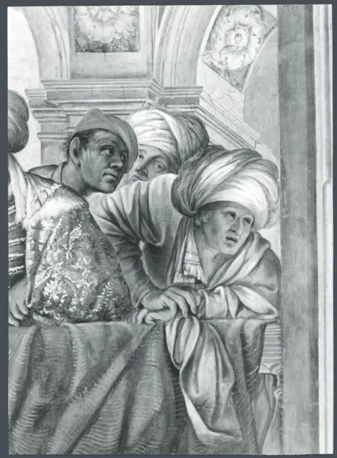 Architettura dipinta, Figure allegoriche, Putti, Scene bibliche, Scene encomiastiche