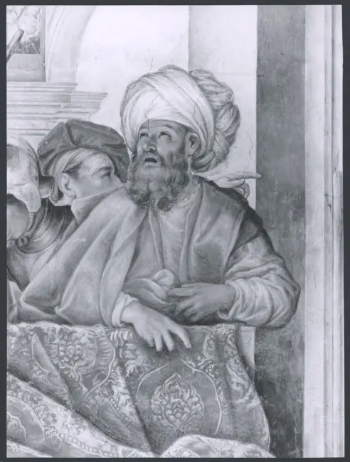 Architettura dipinta, Figure allegoriche, Putti, Scene bibliche, Scene encomiastiche