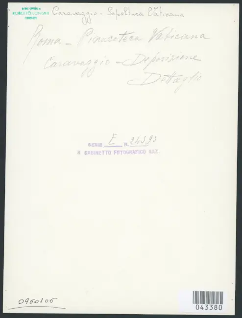 Merisi Michelangelo (Caravaggio) - sec. XVII - Deposizione di Cristo nel sepolcro