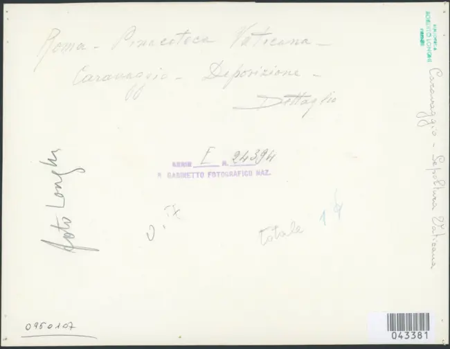 Merisi Michelangelo (Caravaggio) - sec. XVII - Deposizione di Cristo nel sepolcro