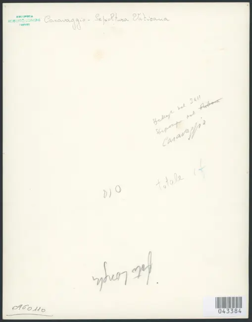 Merisi Michelangelo (Caravaggio) - sec. XVII - Deposizione di Cristo nel sepolcro