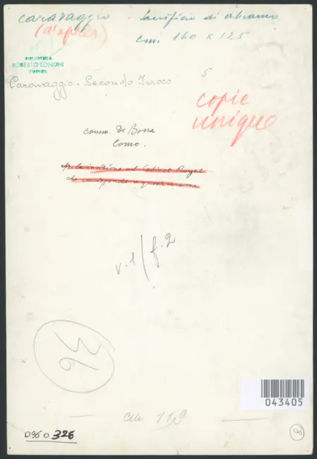 Merisi Michelangelo (Caravaggio) - copia da - sec. XVII - Sacrificio di Isacco