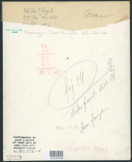 Merisi Michelangelo (Caravaggio) - sec. XVI - Sacra Famiglia con san Giovannino