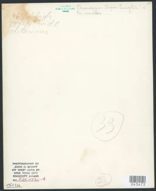 Merisi Michelangelo (Caravaggio) - sec. XVI - Sacra Famiglia con san Giovannino